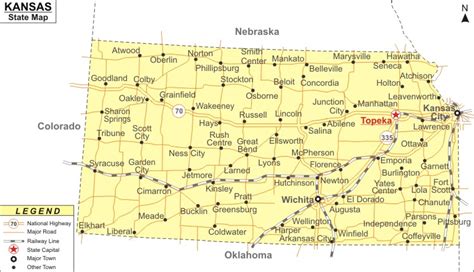 Kansas Map Map Of Kansas State Usa Highways Cities Roads Rivers