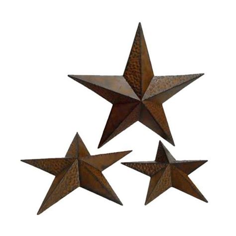 Metal Wall Hanging Stars In Bronze Set Of 3 Stars Wall Decor Star