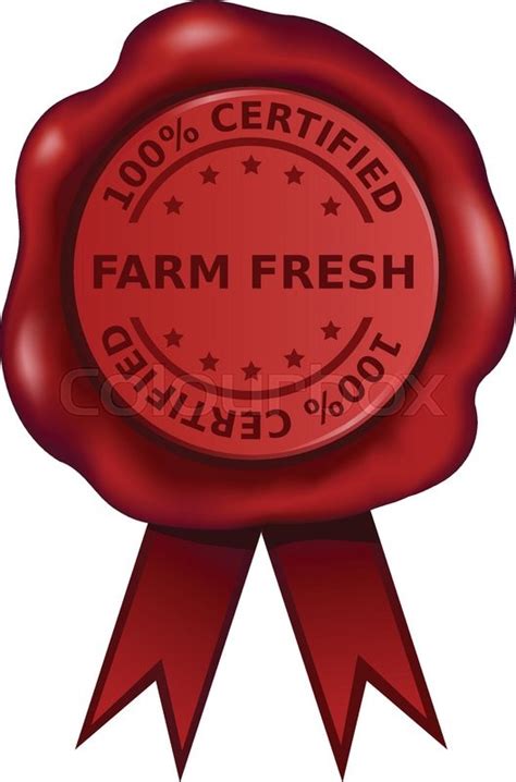 Hundred Percent Certified Farm Fresh Stock Vector Colourbox
