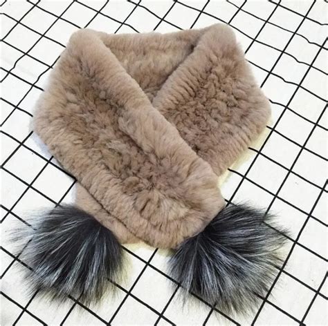 Real Rex Rabbit Fur Scarf Women Winter Fur Neck Warmer 2018 New Design