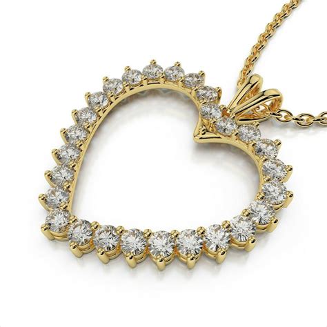 Details About Classic Natural Diamond 050ct And 14k Solid Gold Heart