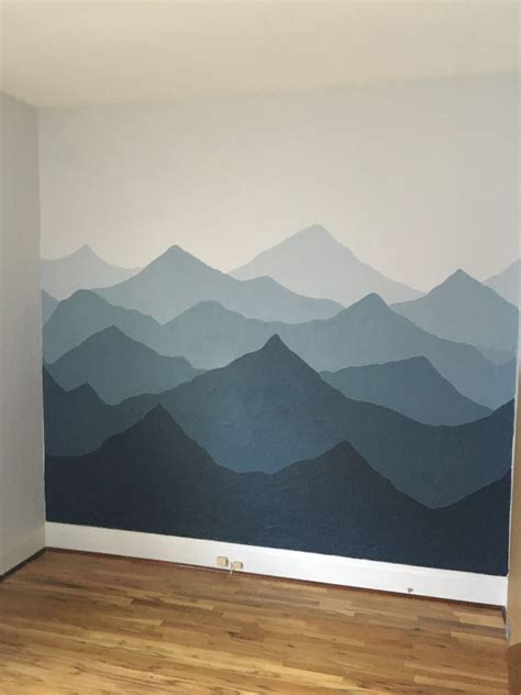 Mountain Wallpaper Wall Decal Woodland Nursery Baby Room Powder Pink
