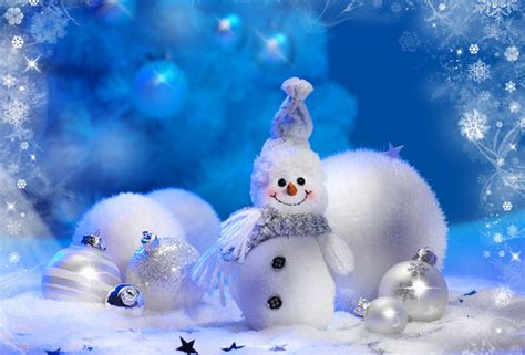 Wallpaper Christmas New Year Snowman Toy Decorations Snowflake Desktop Wallpaper Holidays