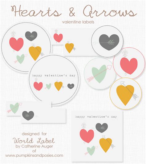 Hearts And Arrows Valentine Labels By Catherine Auger Worldlabel Blog