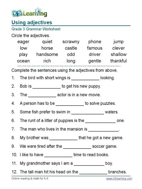 Printable Worksheet For 5th Grade