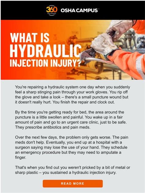 Is Hydraulic Injection Injury A Risk At Your Site🤕