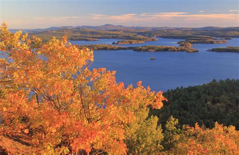 Squam Lake In Autumn From West Rattlesnake Photograph By John Burk