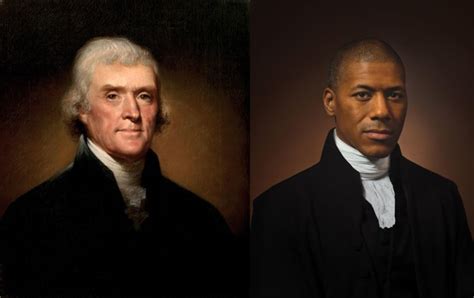 Image Of Thomas Jefferson Alongside Black Descendant Holds A Mirror