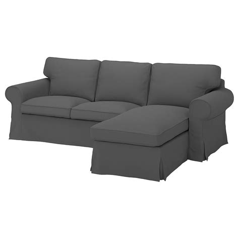 Ektorp 3 Seat Sofa With Chaise Longue Hallarp Grey Ikea