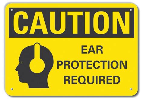 Lyle Caution Sign Ear Protection Required Sign Header Caution