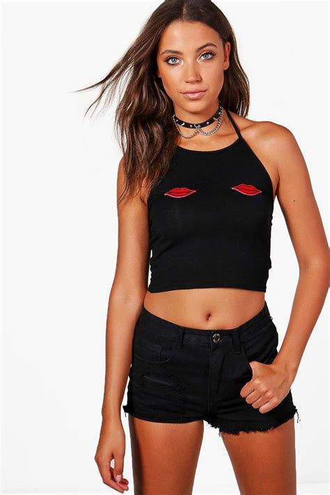 Tall Katie Lips Applique Crop Tall Clothing Clothes Fashion