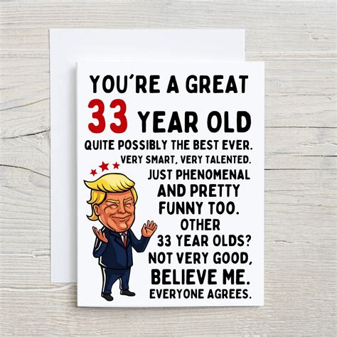 33rd Birthday Card Funny 33rd Birthday Card 33rd Birthday Etsy