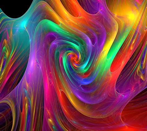 Rainbow Spiral Fractal Art Fractals Colorful Art