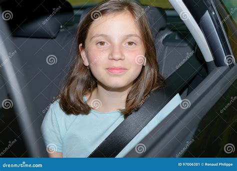 Young Teenage Girl Sitting In A Car Stock Image Image Of Beautiful