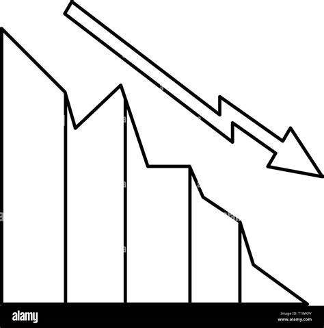 Decrease Diagram Chart Business Report Vector Illustration Stock Vector