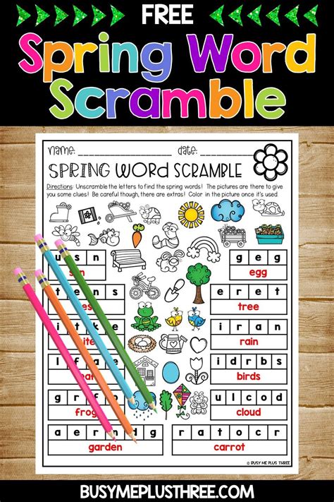 Spring Activity Word Scramble Freebie Spring Words Spring Activities