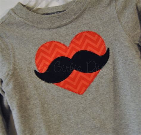 Mustache Valentine Shirt Heart And By Simpliegirliedesigns