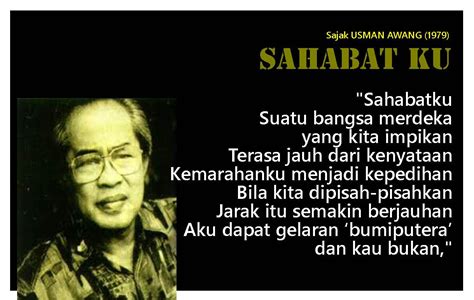 Jemput dengar muzikal deklamasi puisi guru oh guru karya sasterawan negara usman awang. Sajak Melayu Usman Awang