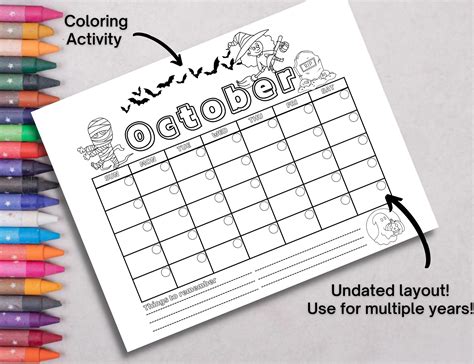 12 Month Printable Calendar For Kids Printable Calendar To Color