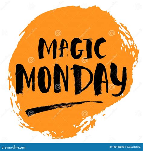 Magic Monday Lettering Quote about New Start Isolated on Yellow