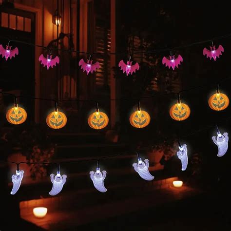 35m 30 Led Halloween Pumpkin Bat Ghost String Lights Battery Powered
