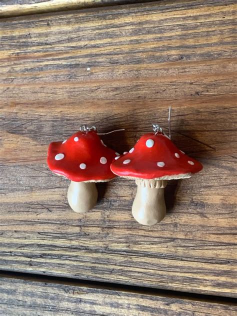 Mushroom Earrings Diy Clay Earrings Clay Jewelry Diy Polymer Clay