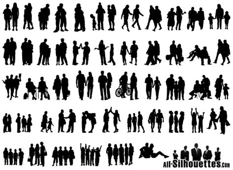 Group Of People Vector Silhouette Free 123freevectors