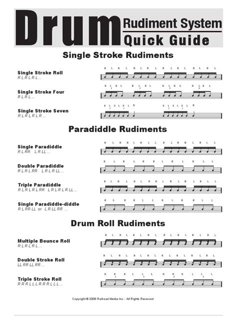 26 Drum Rudiments Guidepdf Music Production Music Technology