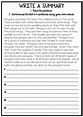 Summary Writing Worksheets For Grade 4