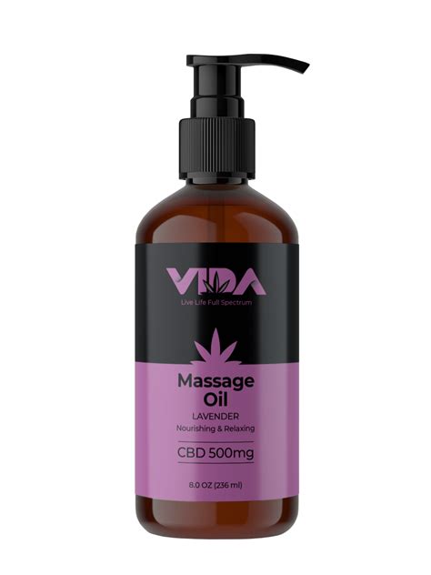 Massage Oil Cbd Infused Lavender 500mg Vida