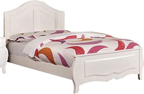 Benjara Wooden Twin Size Bed With Camelback Headboard And Curved