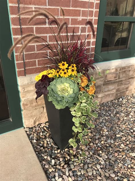 Fall 2017 Our First Office Planters Fall Planters Mum Planters