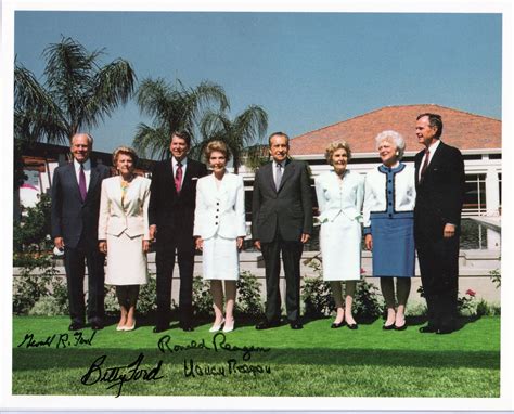 lot detail four presidents and first ladies photo signed by the reagans and fords psa dna