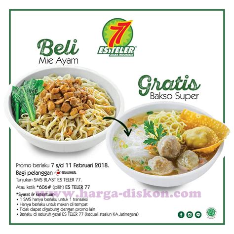 Es teler 77 menyediakan aneka menu makanan dan minuman favorit khas indonesia yang diolah dari resep asli dengan aneka bahan baku lokal yang segar. Promo ES TELER 77 Terbaru