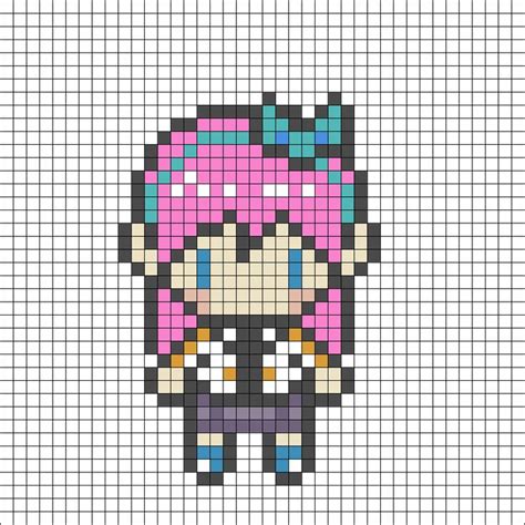 Omori Real World Aubrey Perler Bead Pattern Bead Sprites Characters Fuse Bead Patterns