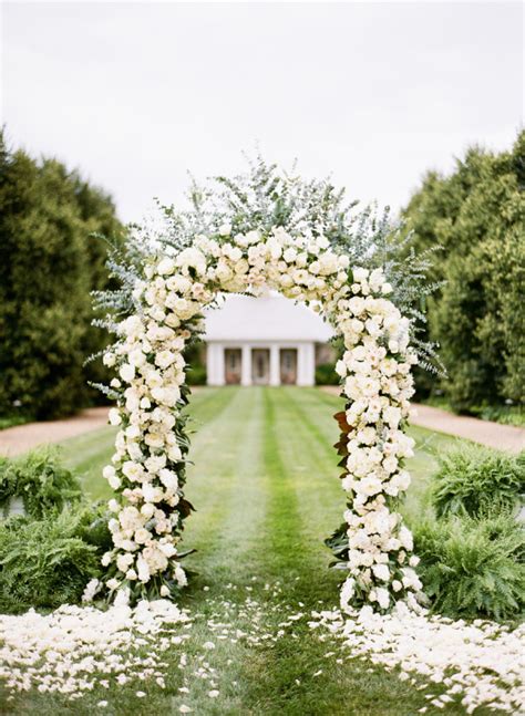 Elegant White Rose Ceremony Arch Elizabeth Anne Designs The Wedding Blog