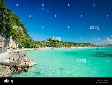 Boracay Island Philippines Tropical Diniwid Beach View Towards Mainland