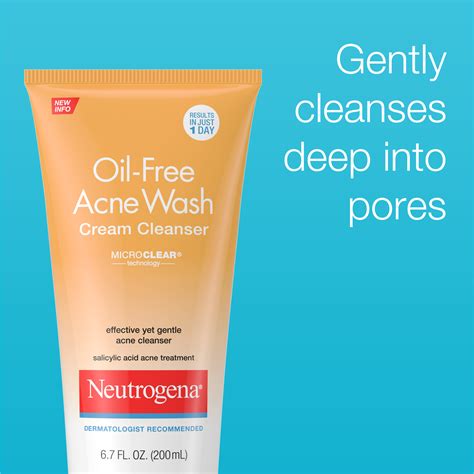 Neutrogena Oil Free Acne Face Wash Cream Face Cleanser 6 7 Fl Oz