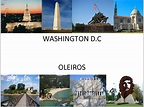 washington d c's collage with images of buildings, monuments and other ...