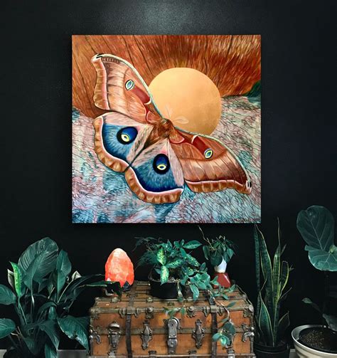 Love Is Not Blind Acrylic And Copper Leaf Ethereal Moth Painting X Painting Gallery