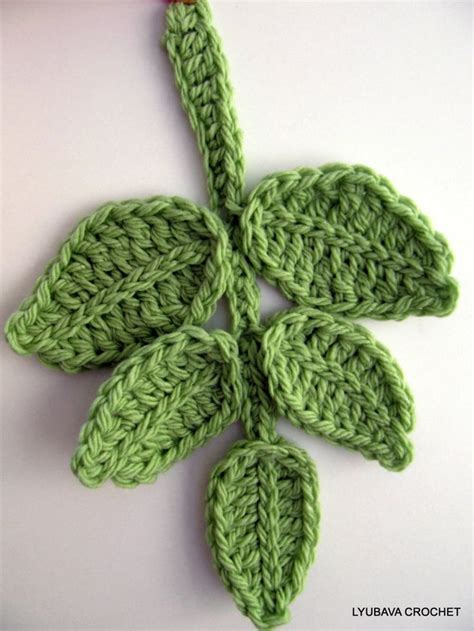 Crochet Pattern Branch Of Leaves Crochet Tutorial Leaves Etsy