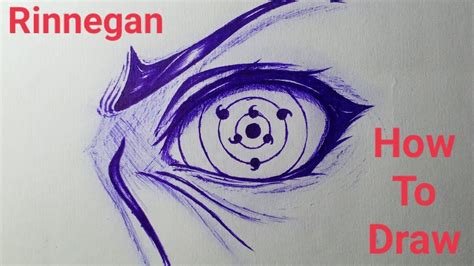 How To Draw Rinnegan Anime Eye 👀 Ballpen Sketch Youtube