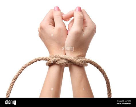 Woman Victim Rope Tied Hands Cut Out Stock Images Pictures Alamy