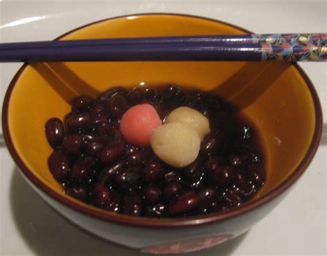 Japanese Zenzai Sweet Red Bean Dessert Hot Mochi Added Red Bean Dessert