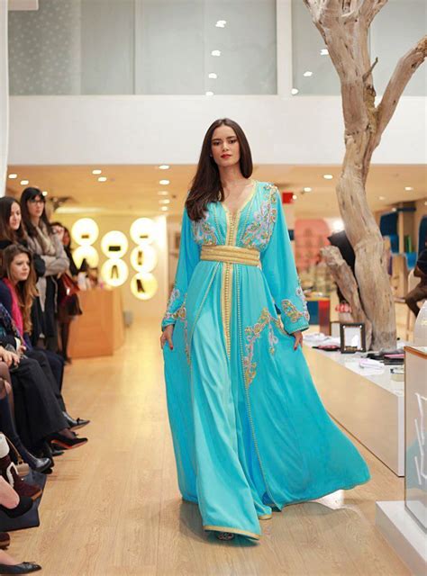 sky blue gold caftan zineb lyoubi idrissi moroccan fashion morocco fashion arab fashion