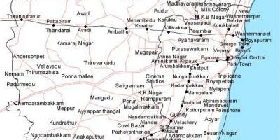 Chennai rigting kaart Chennai kaart met aanwysings Tamil Nadu Indië