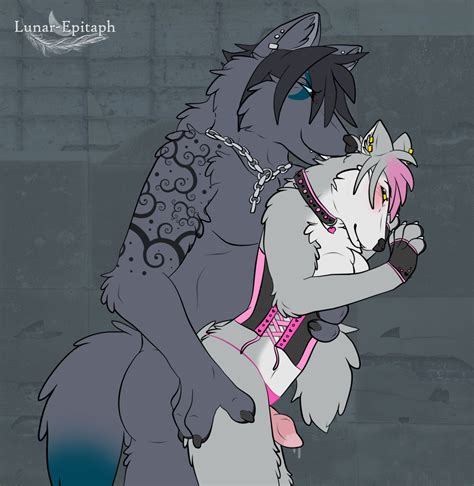 Rule 34 Against Wall Anthro Blush Canine Chains Collar Corset Ear