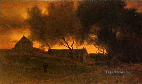 The Gloaming Landscape Tonalist George Inness Painting In Oil For Sale