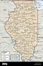 Mapa político de Illinois Fotografía de stock - Alamy