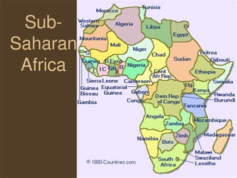 Sub Saharan Africa Physical Map